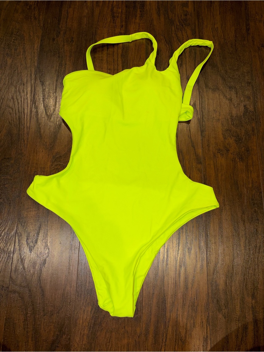 Neon Yellow Cutout One-Piece Swimsuit - Women